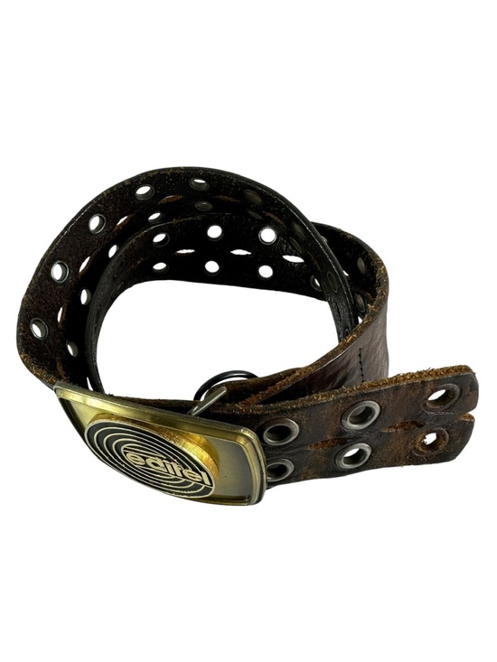Genuine Vintage EDITEL Brown Leather Large Eyelet Belt Unisex Raintree 1979 main image 6